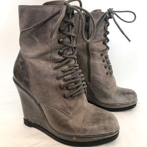 Vince Camuto Wedge Boots lace up!!